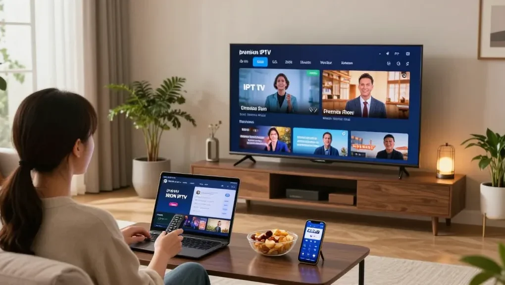 Expérience de divertissement avec iron iptv sur écran TV moderne.