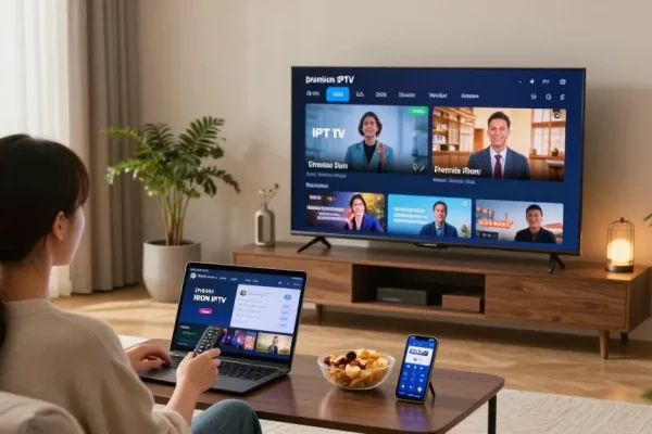 Expérience de divertissement avec iron iptv sur écran TV moderne.